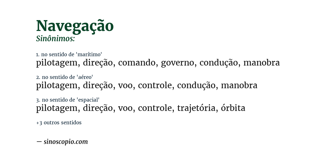 Sinônimo de navegação