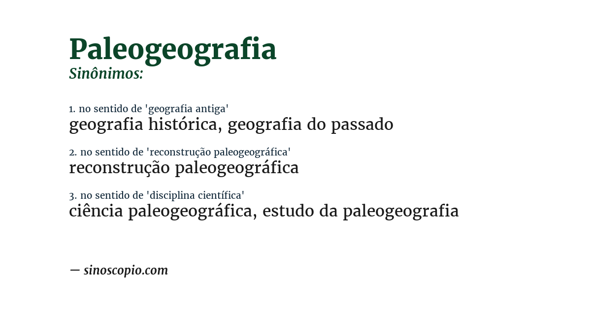 Sinônimo de paleogeografia
