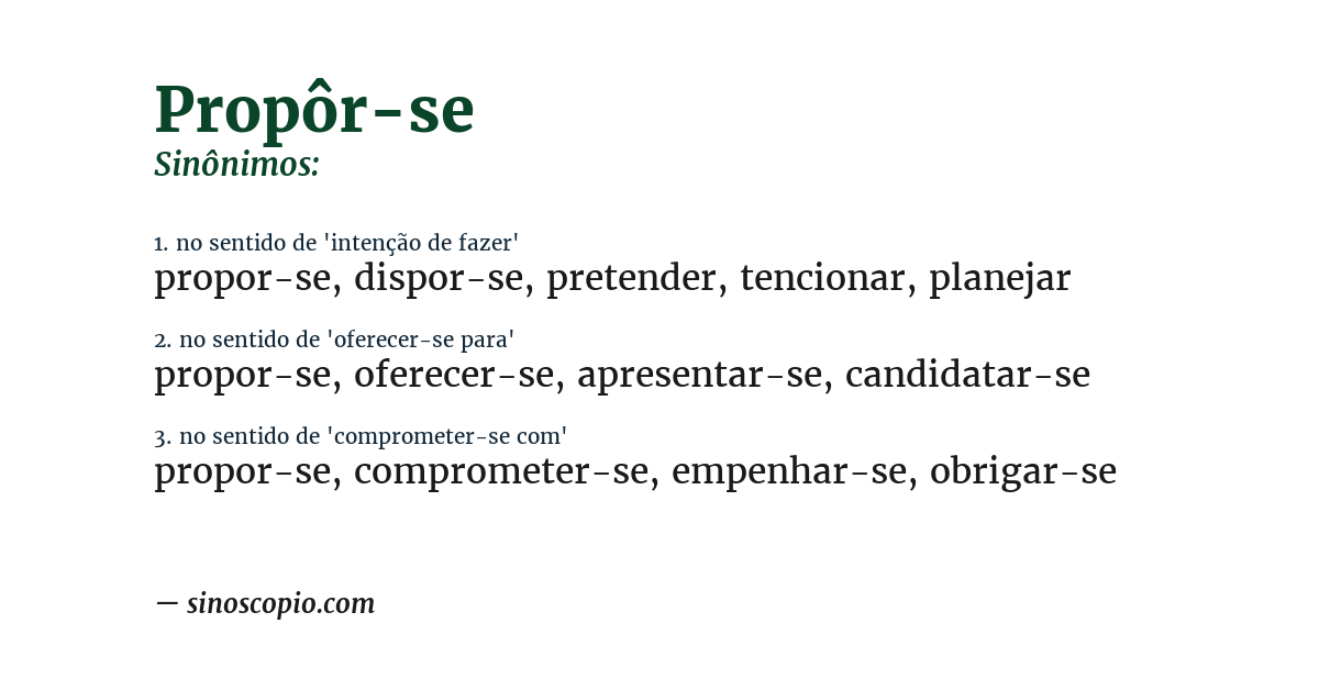 Sinônimo de propôr-se