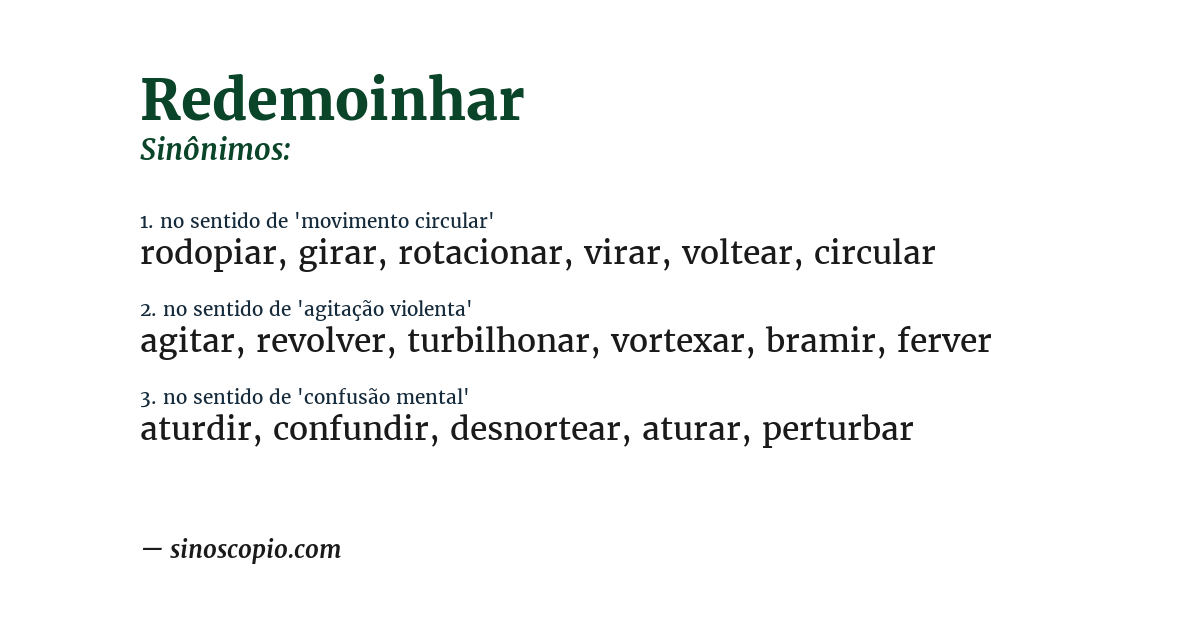 Sinônimo de redemoinhar
