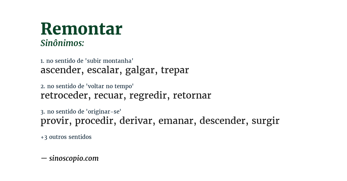 Sinônimo de remontar