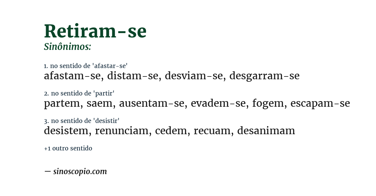 Sinônimo de retiram-se