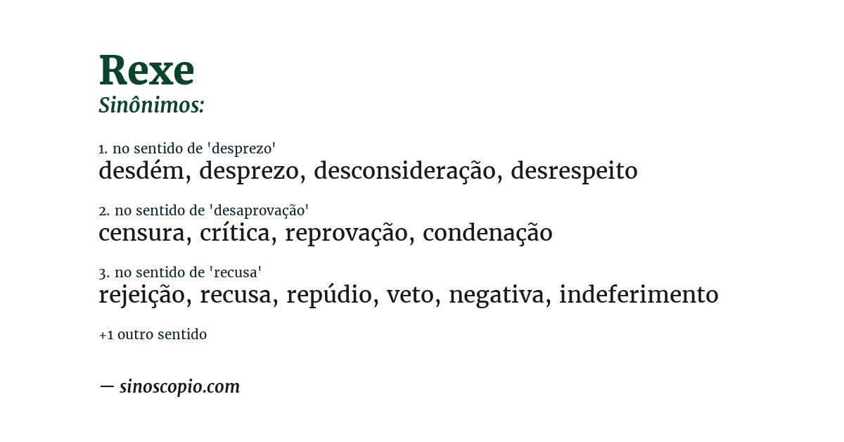 Sinônimo de rexe