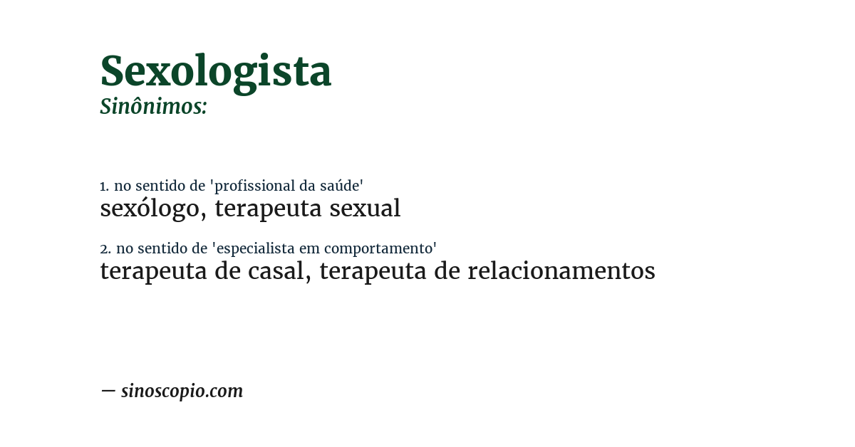 Sinônimo de sexologista