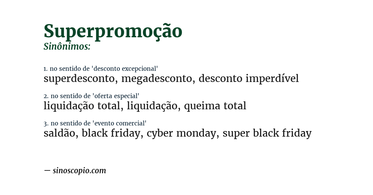 Sinônimo de superpromoção