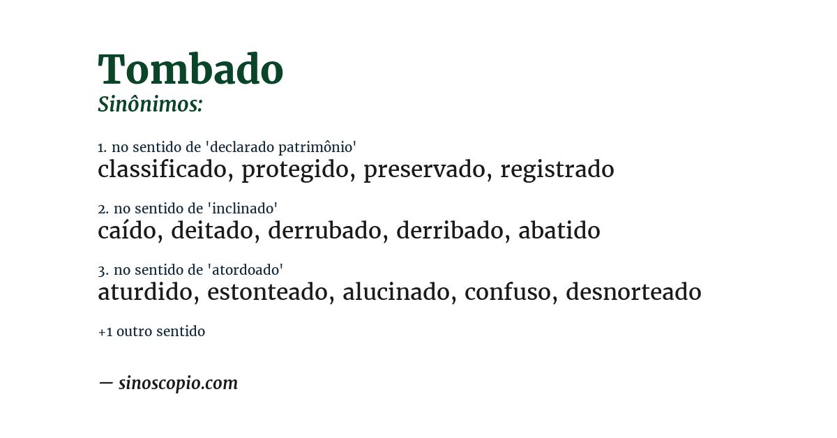 Sinônimo de tombado