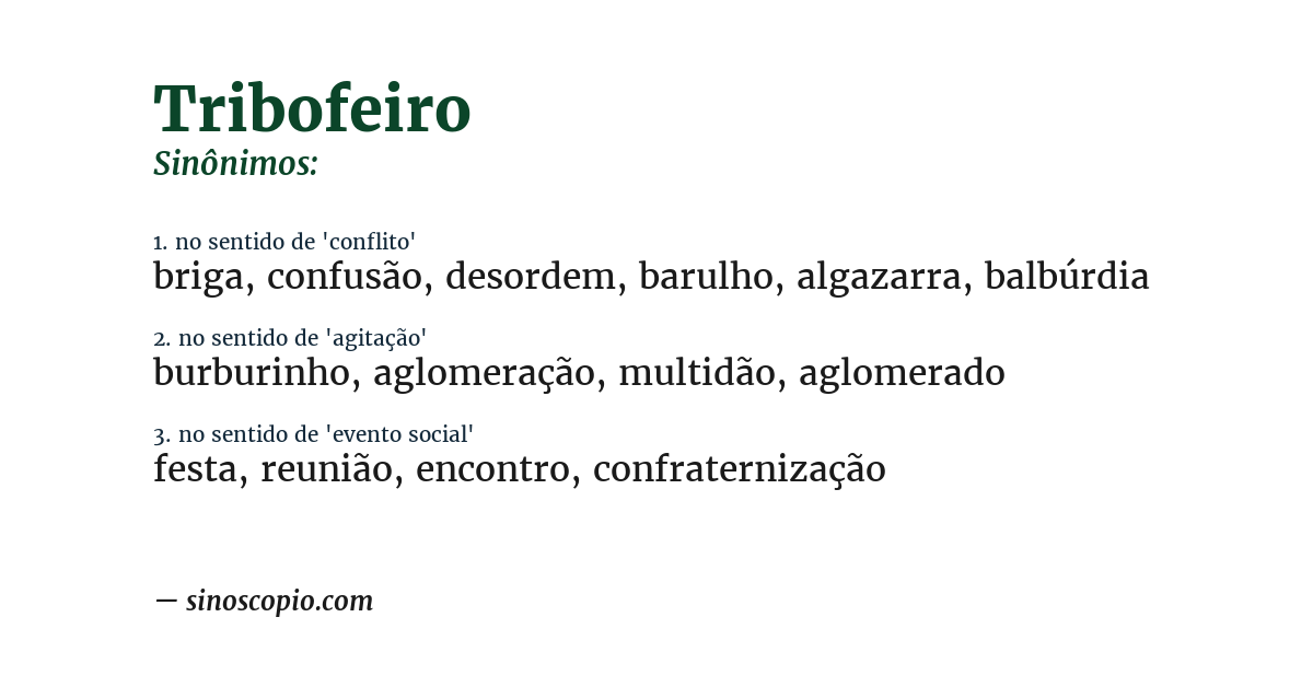 Sinônimo de tribofeiro