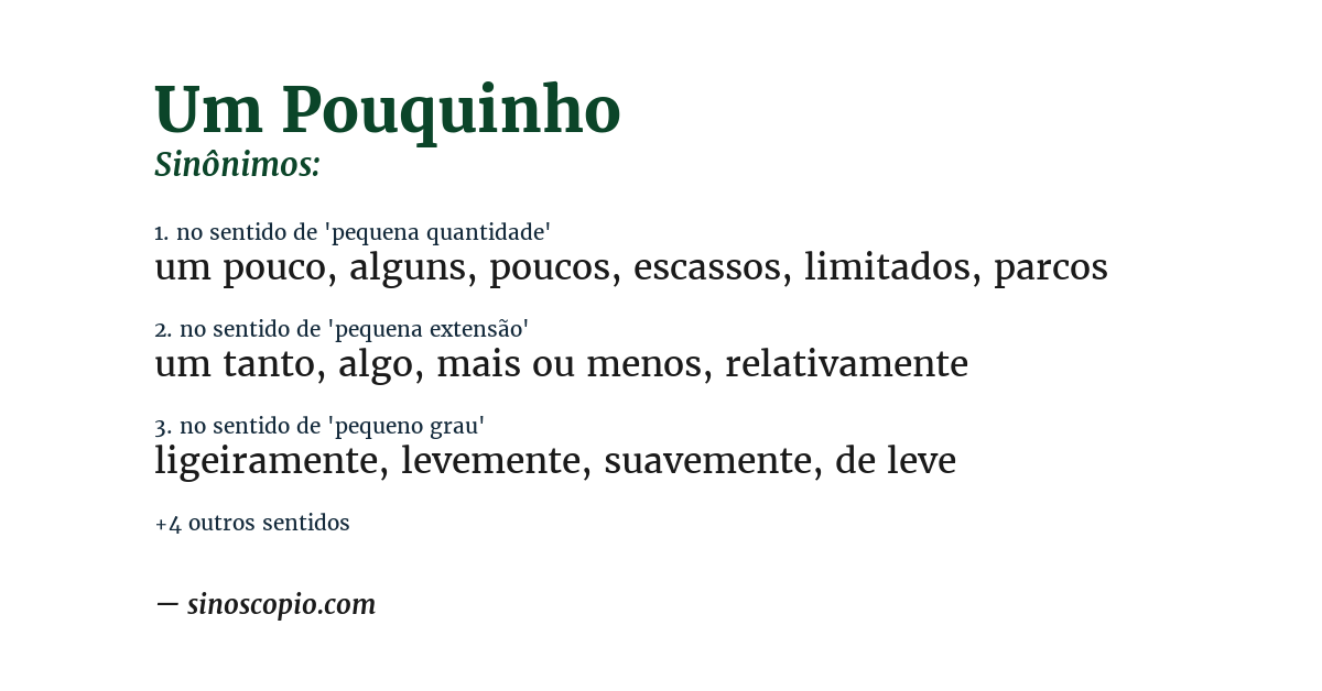 Sinônimo de um pouquinho