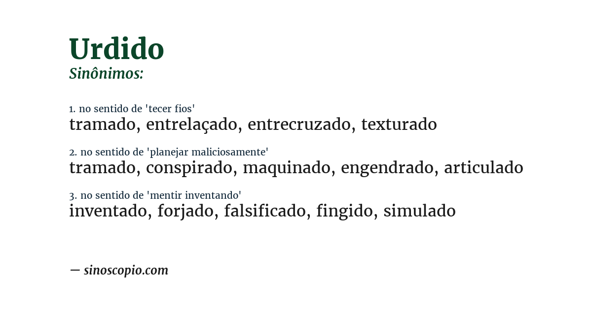 Sinônimo de urdido