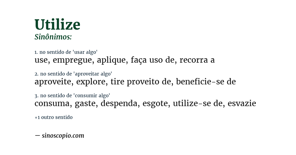 Sinônimo de utilize