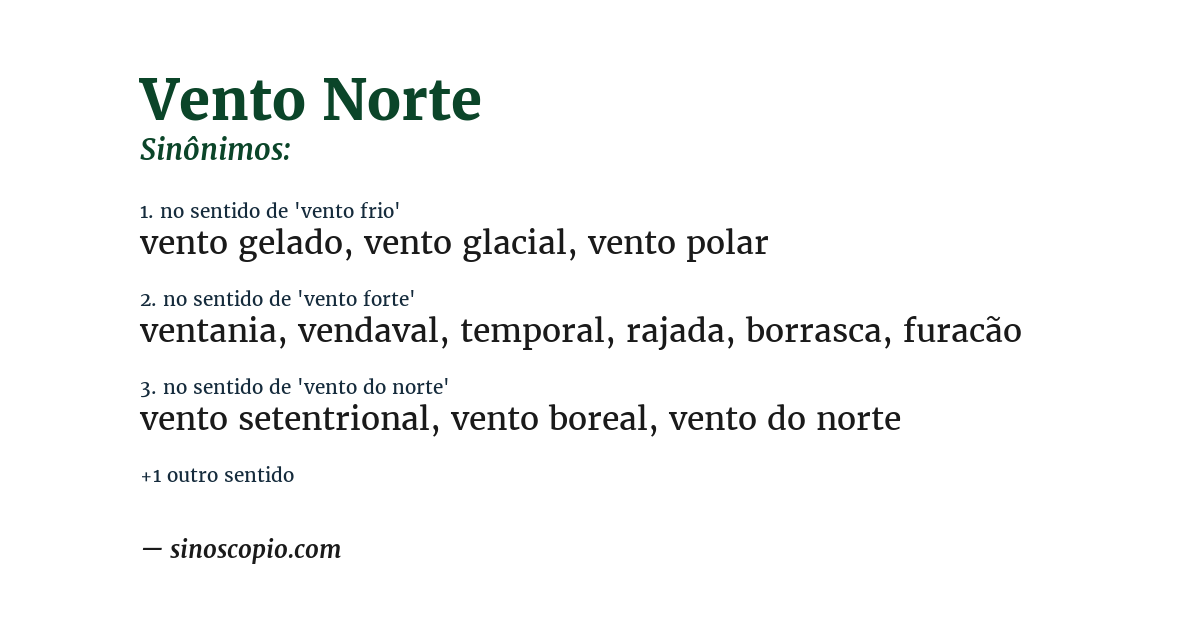 Sinônimo de vento norte