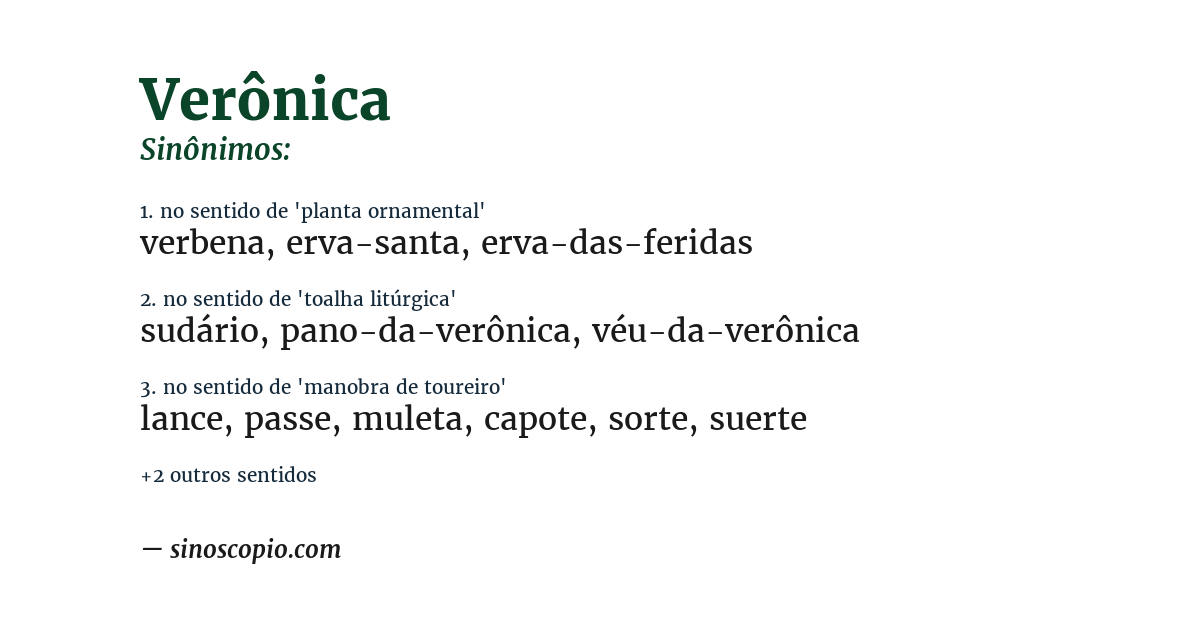 Sinônimo de verônica