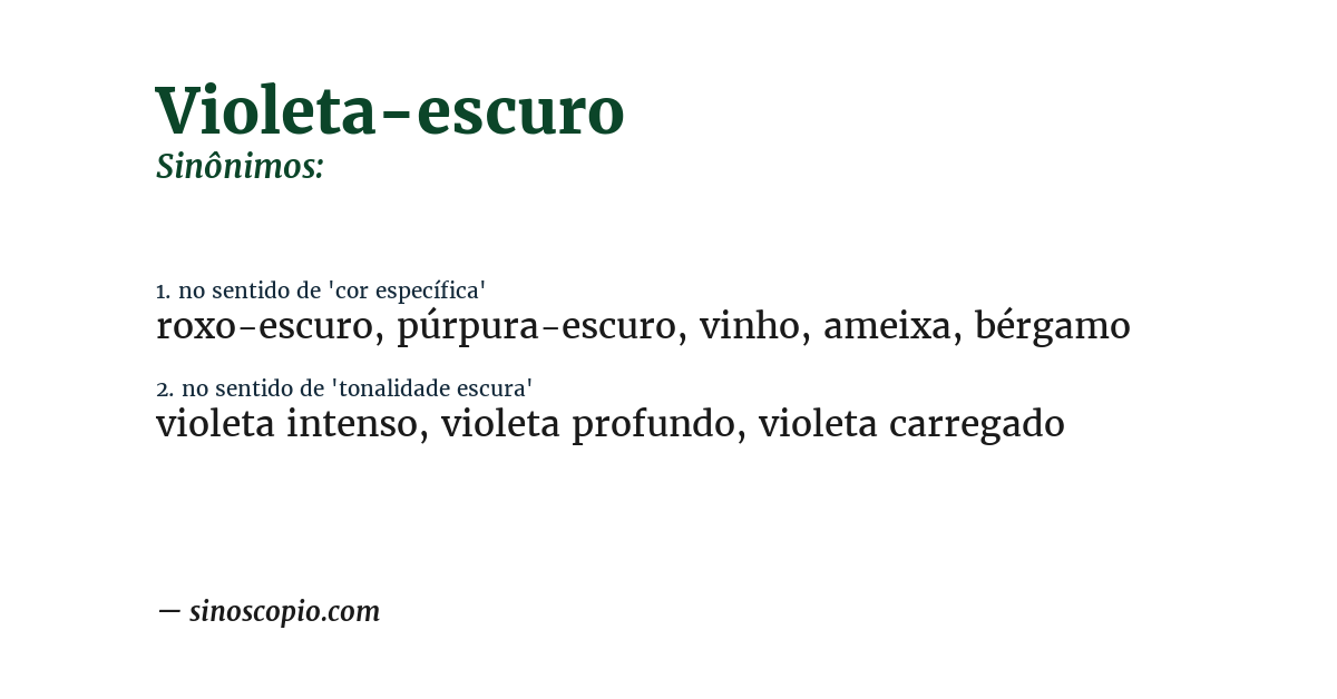 Sinônimo de violeta-escuro