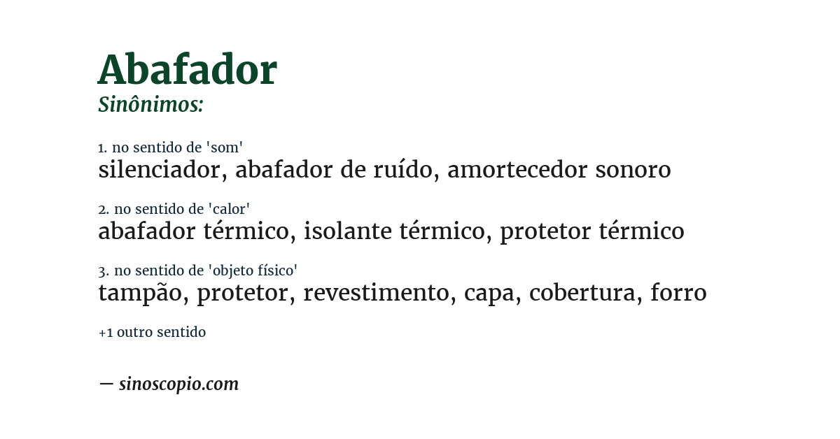 Sinônimo de abafador