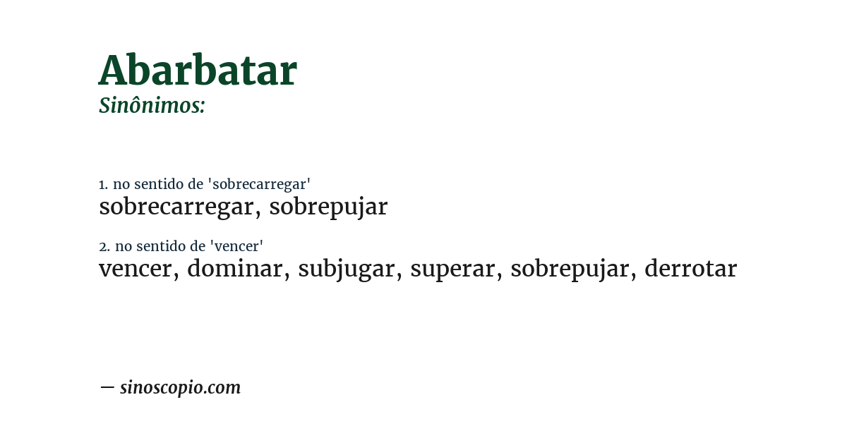 Sinônimo de abarbatar