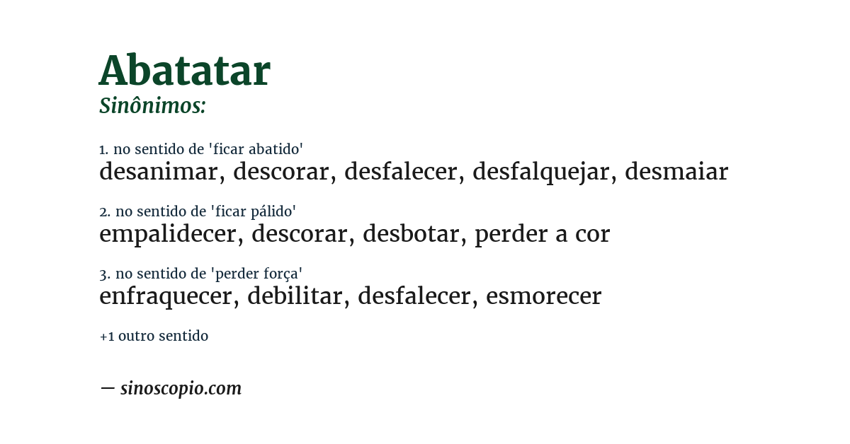 Sinônimo de abatatar