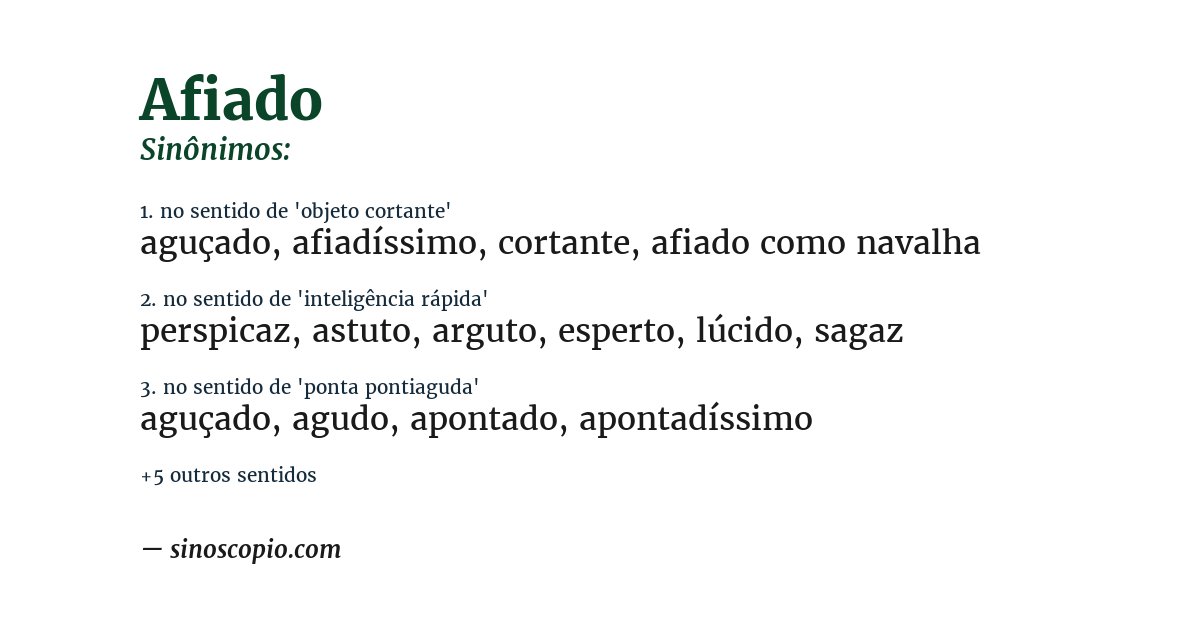 Sinônimo de afiado