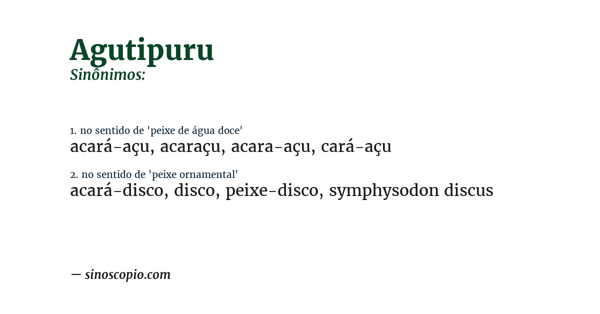 Sinônimo de agutipuru