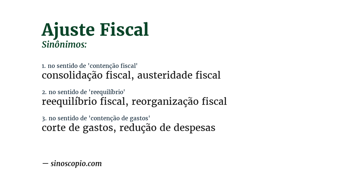 Sinônimo de ajuste fiscal