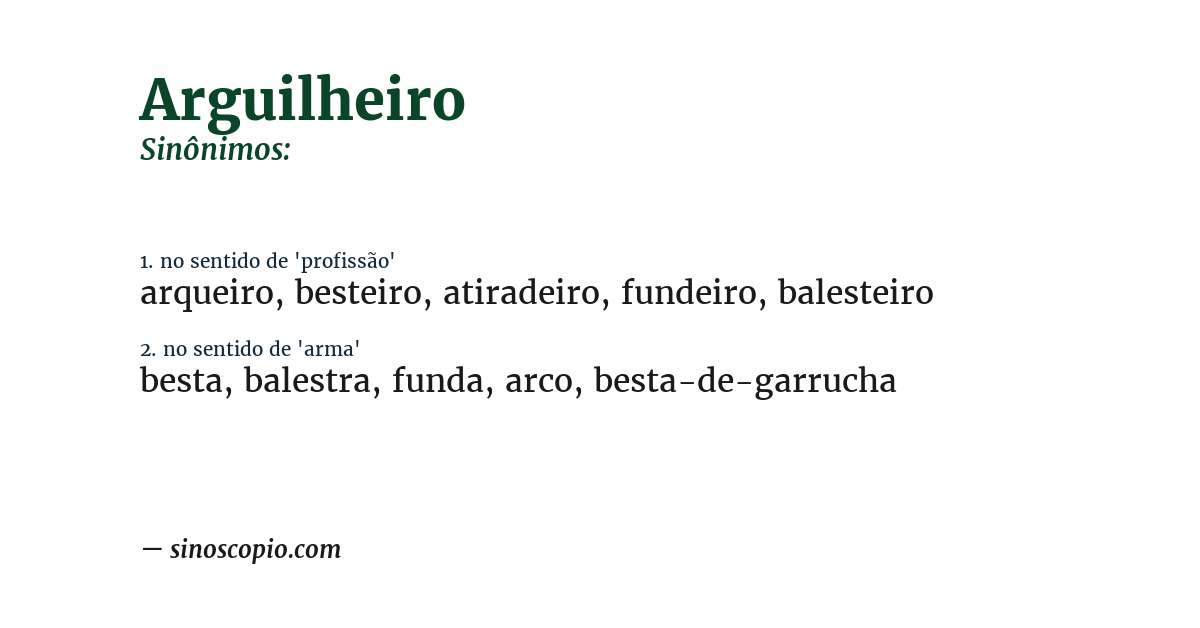Sinônimo de arguilheiro