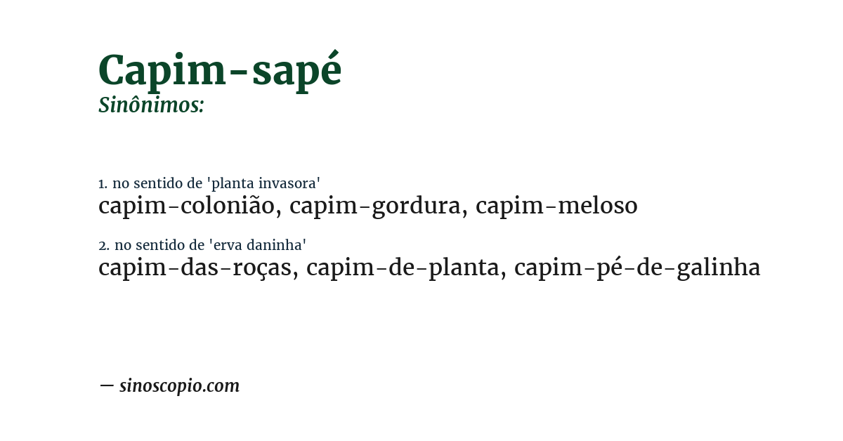 Sinônimo de capim-sapé