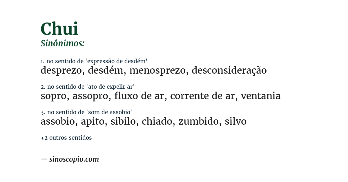 Sinônimo de chui