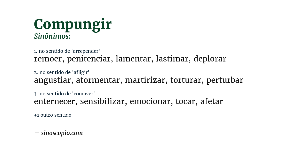Sinônimo de compungir