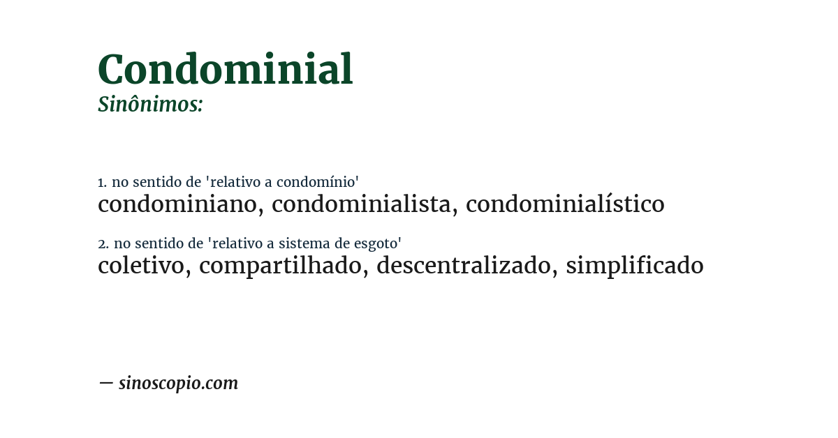 Sinônimo de condominial