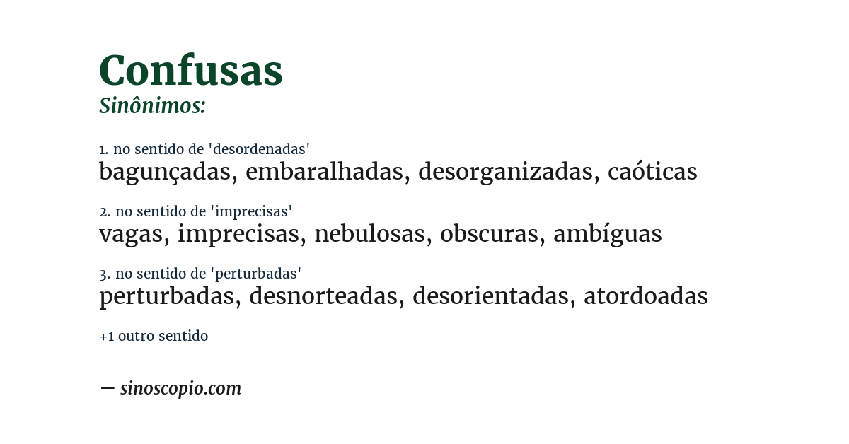 Sinônimo de confusas