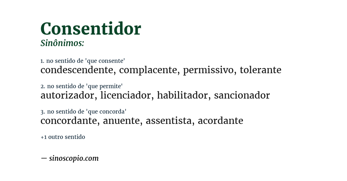Sinônimo de consentidor