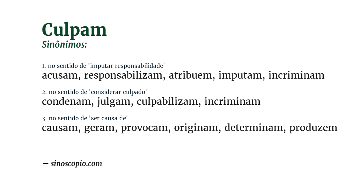 Sinônimo de culpam