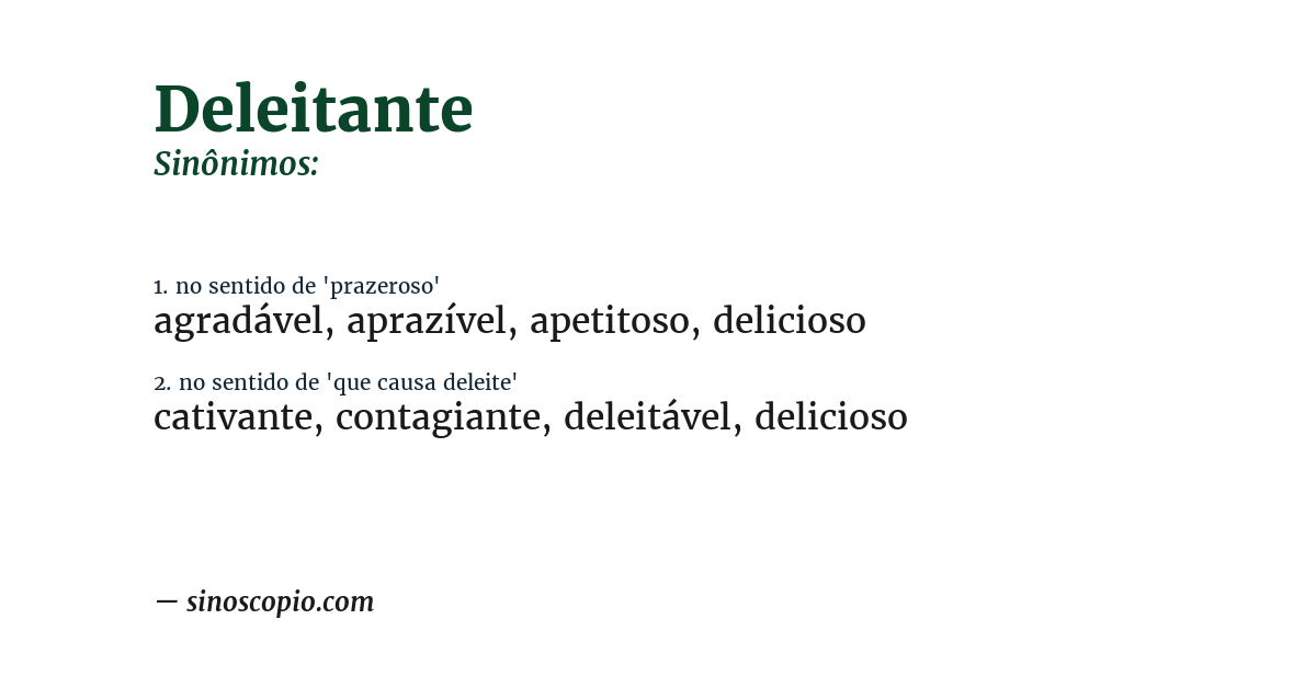 Sinônimo de deleitante