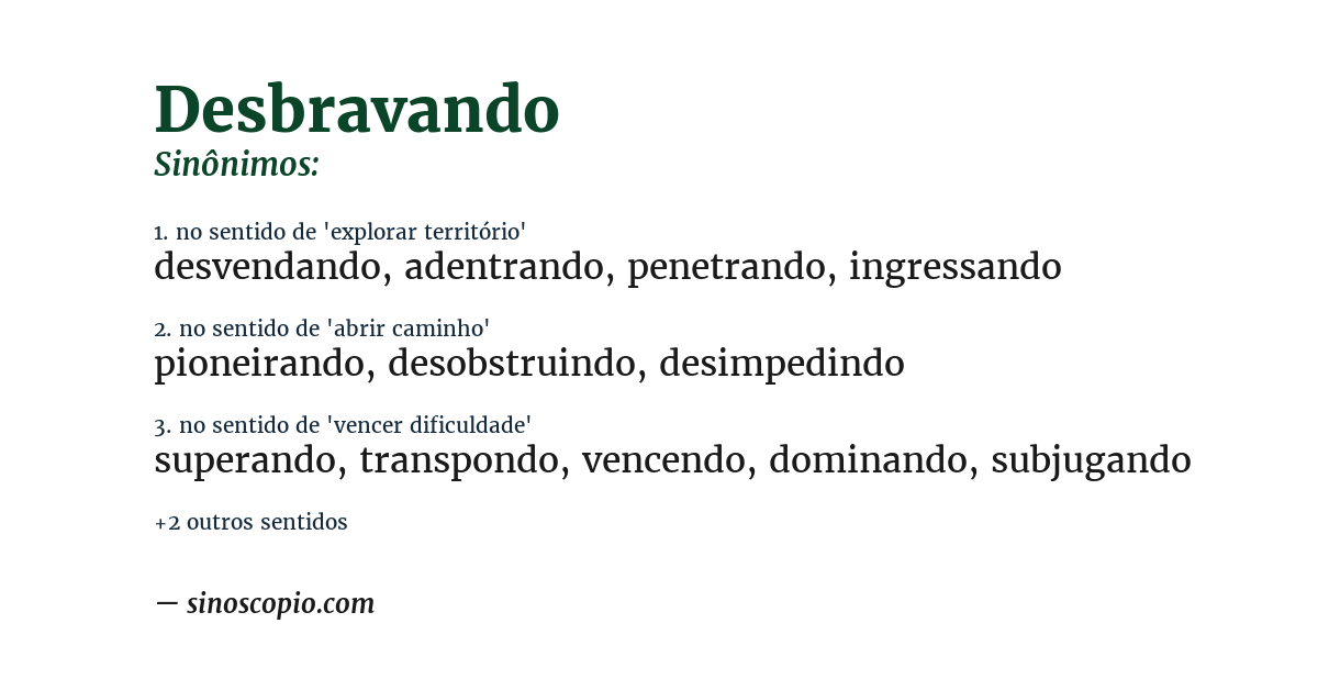 Sinônimo de desbravando