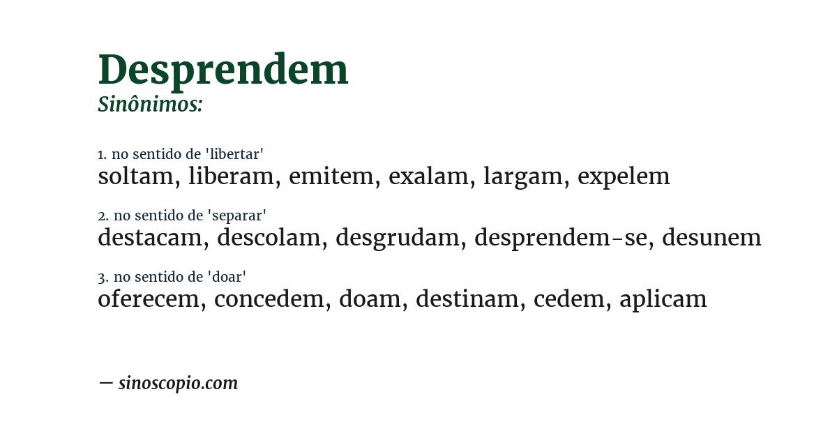 Sinônimo de desprendem
