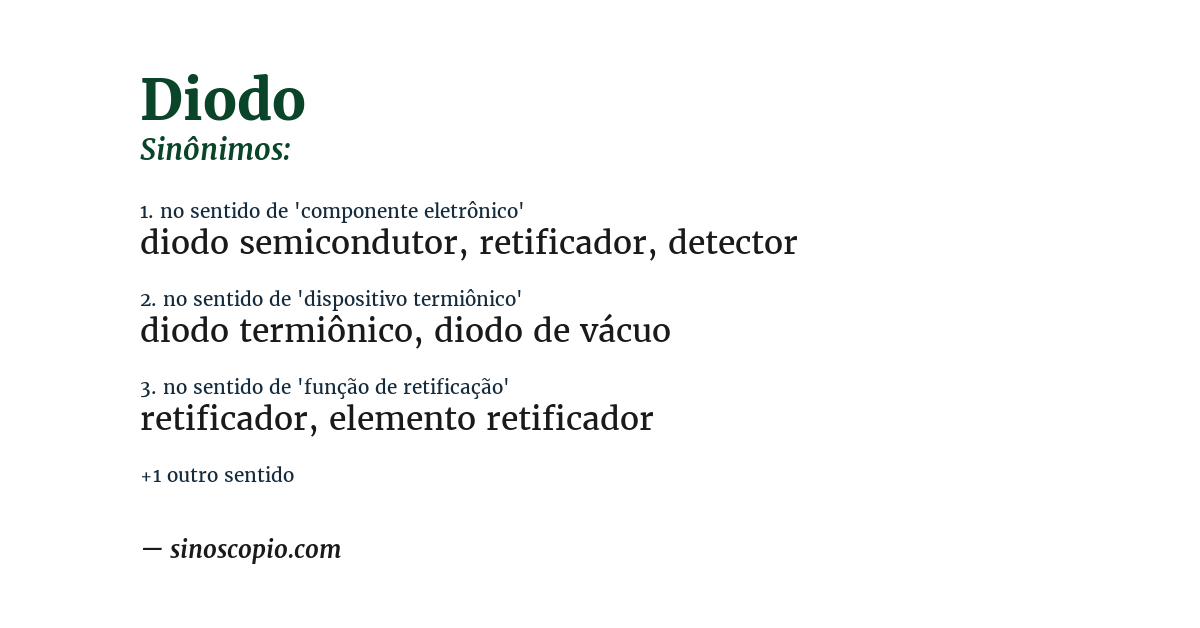 Sinônimo de diodo