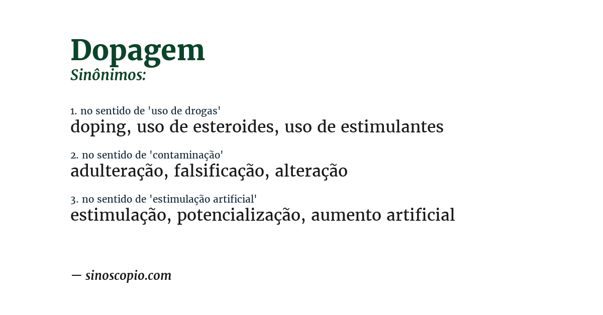 Sinônimo de dopagem