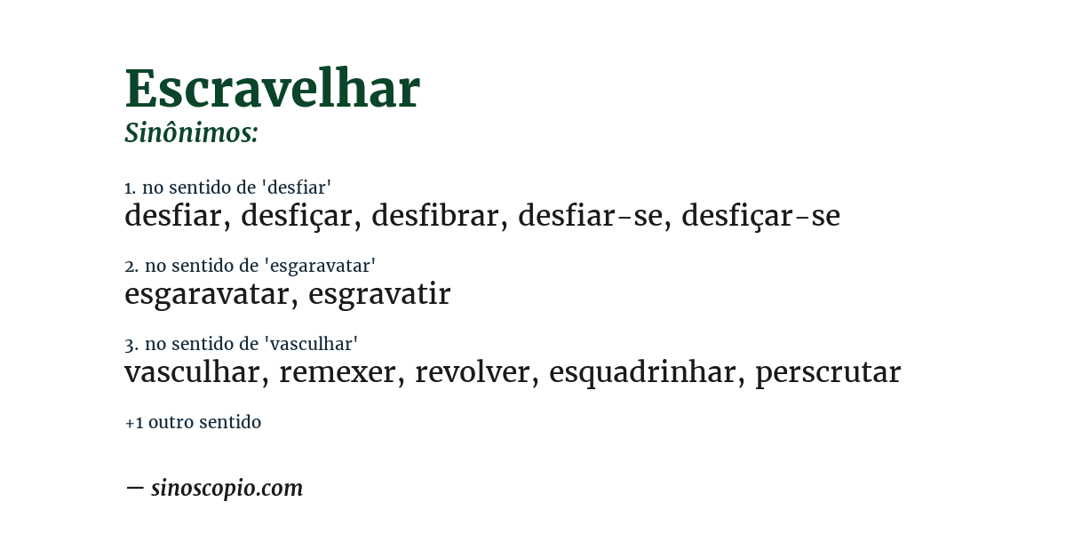 Sinônimo de escravelhar