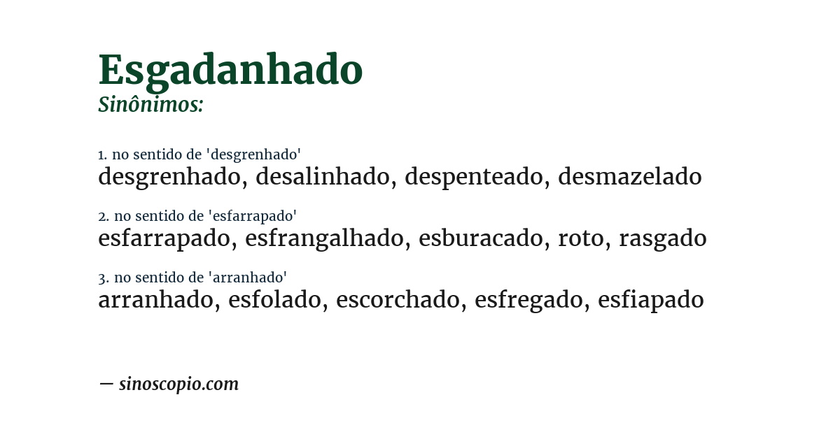 Sinônimo de esgadanhado