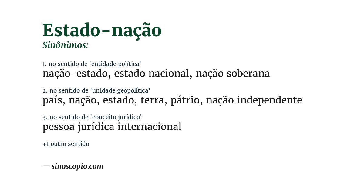 Sinônimo de estado-nação