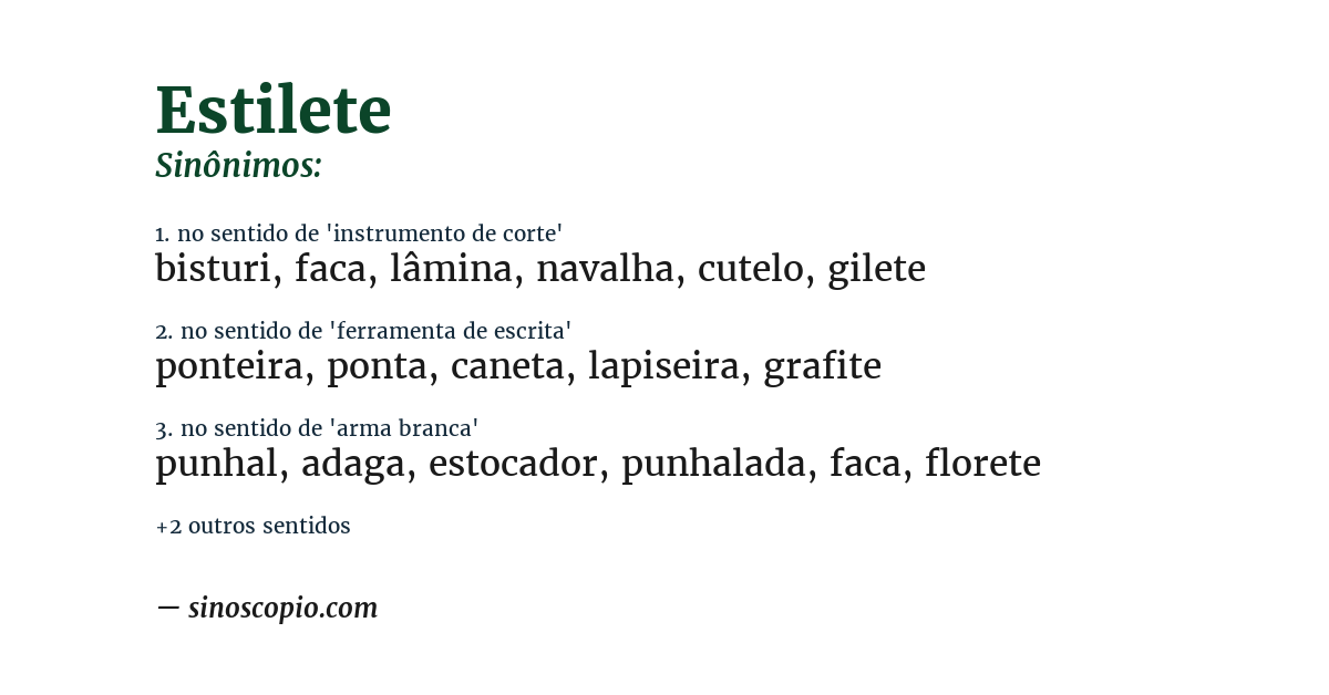 Sinônimo de estilete