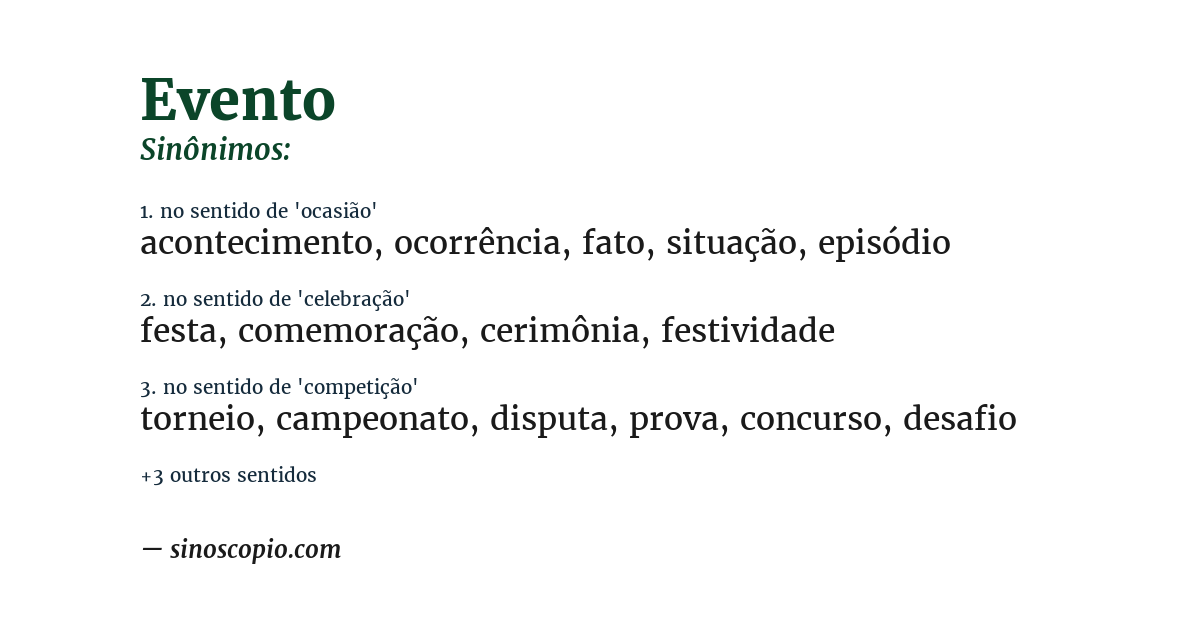Sinônimo de evento