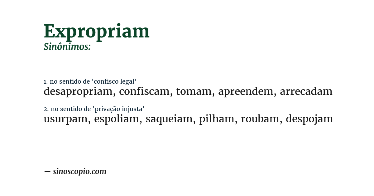 Sinônimo de expropriam