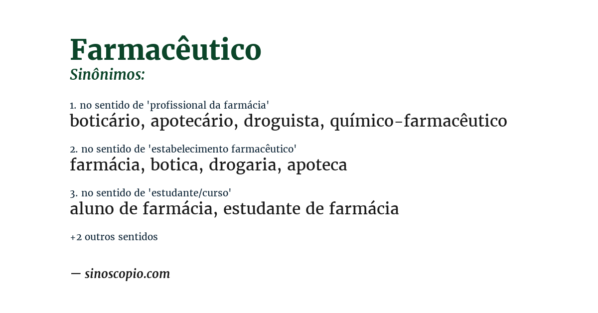 Sinônimo de farmacêutico