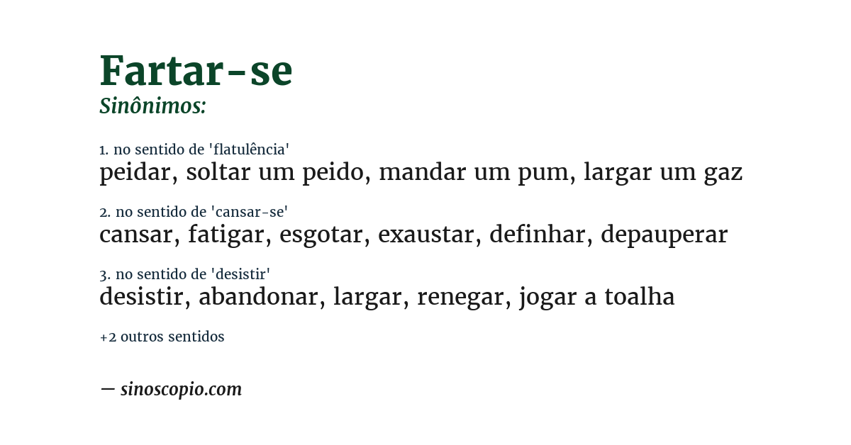 Sinônimo de fartar-se