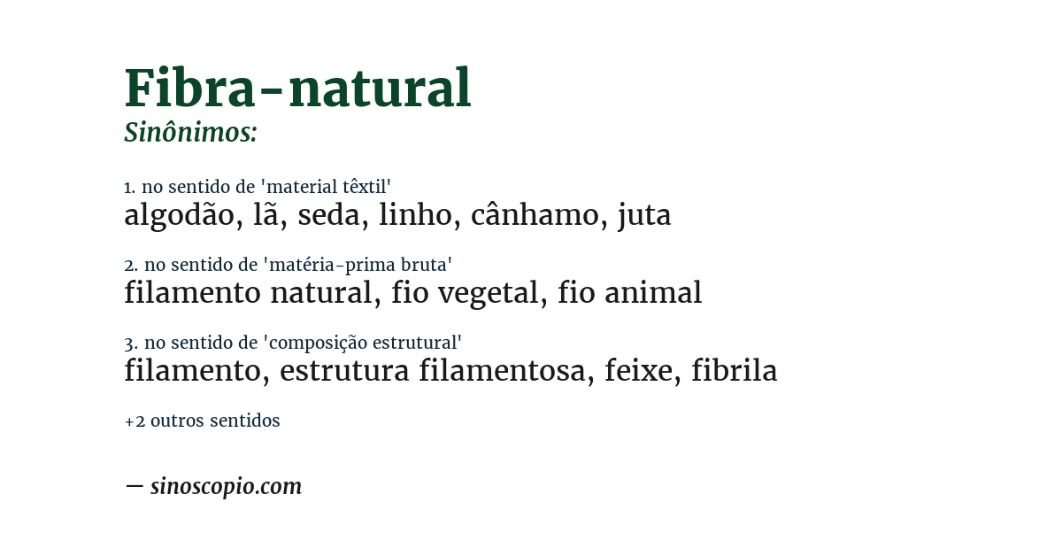 Sinônimo de fibra-natural