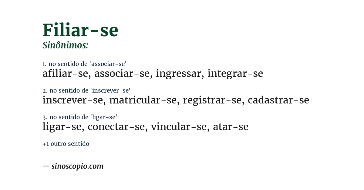 Sinônimo de filiar-se