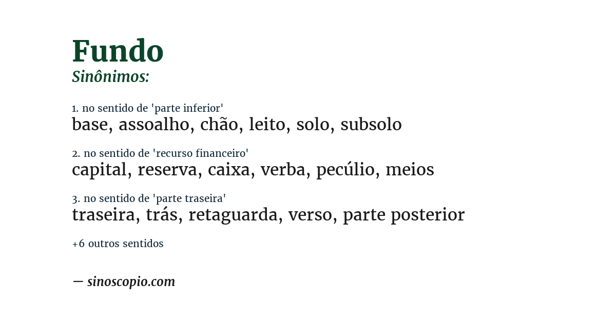 Sinônimo de fundo