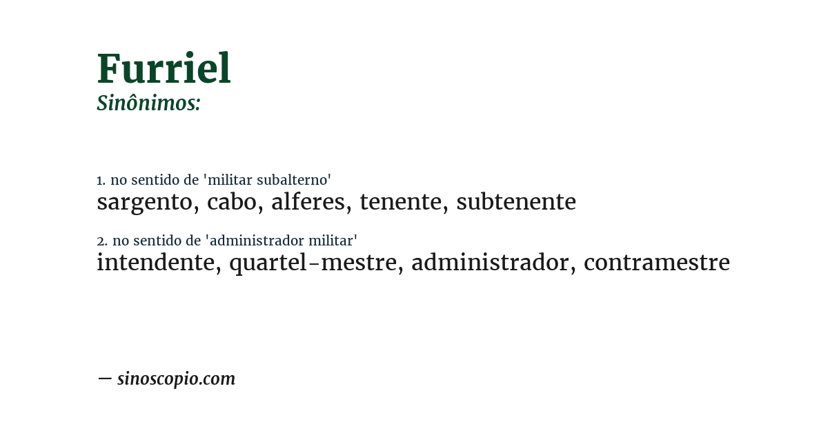Sinônimo de furriel