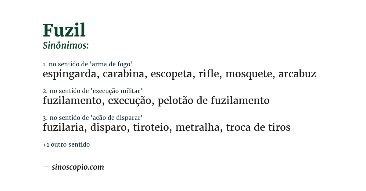 Sinônimo de fuzil