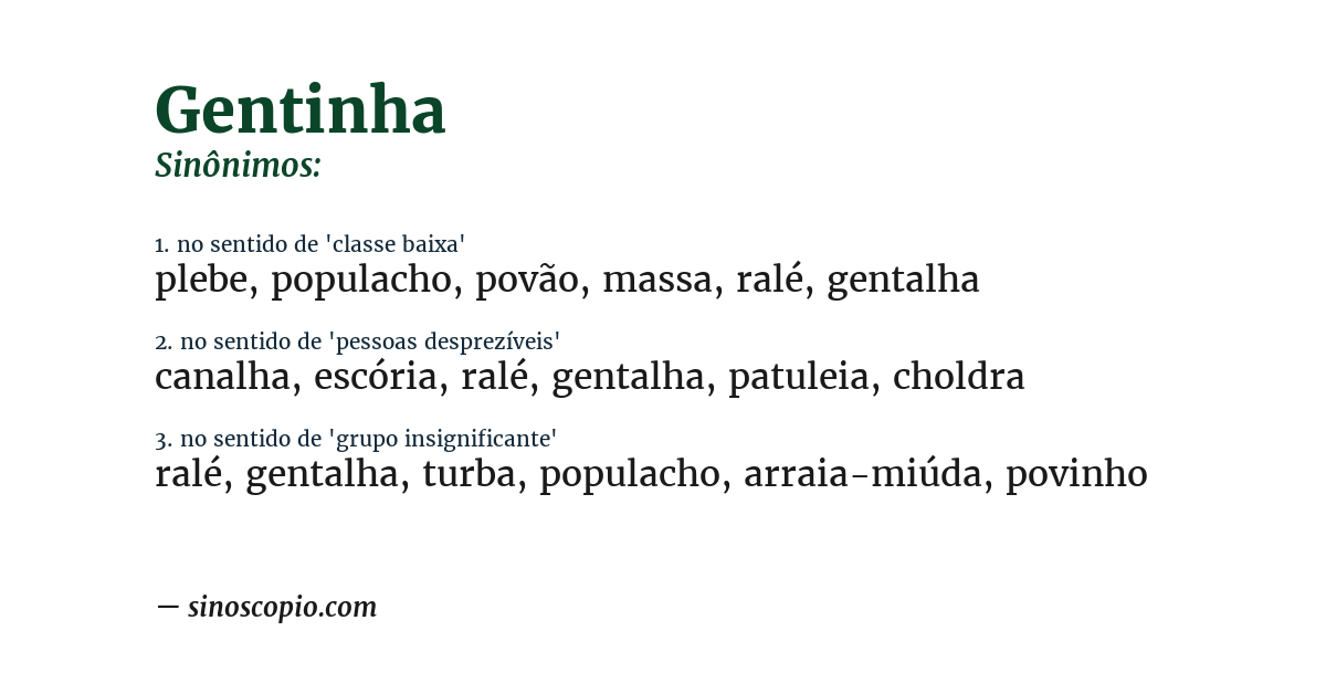 Sinônimo de gentinha